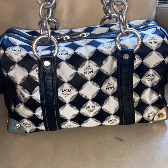 Authentic MCM Boston Bag W/silver hardware - Picture 3 of 12